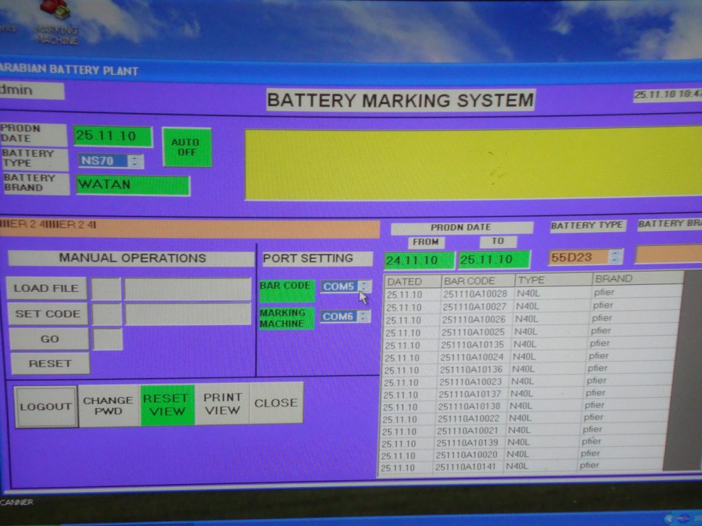 battery marking three